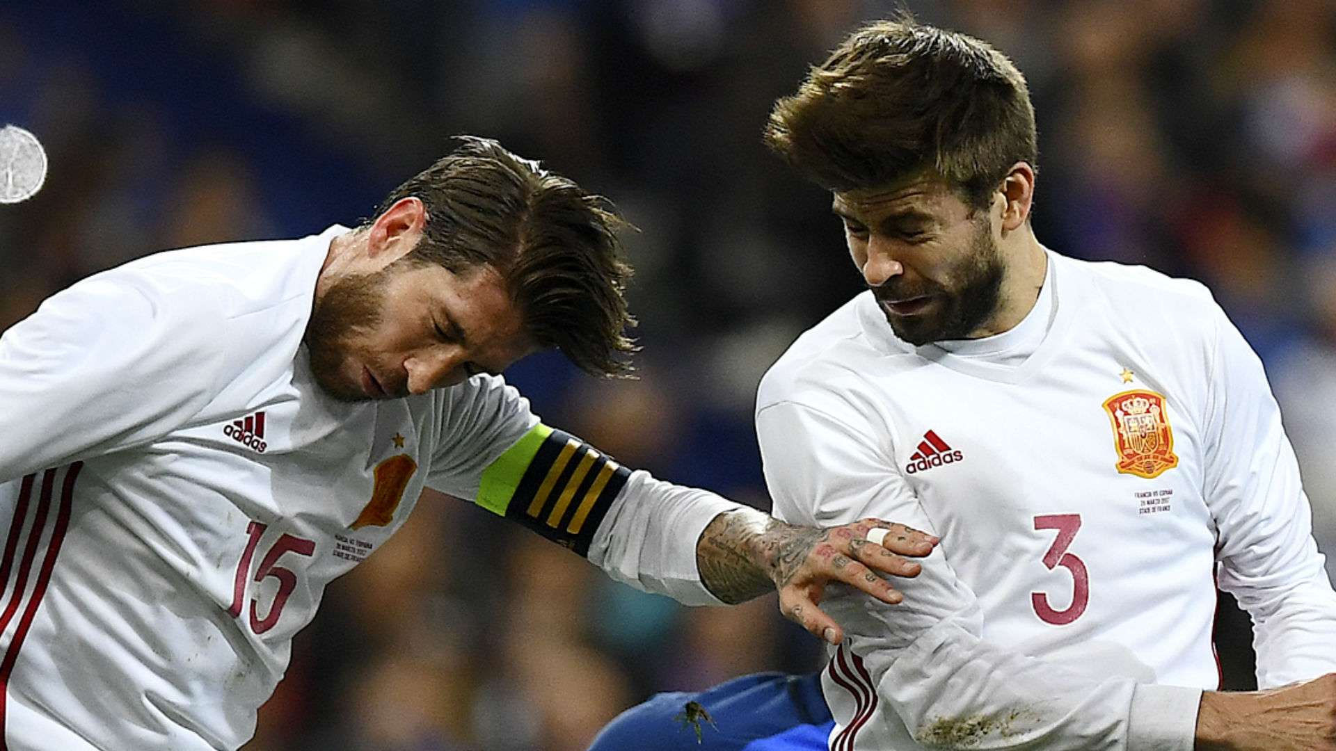 Sergio Ramos Pique Espanha amistoso 28 03 2017