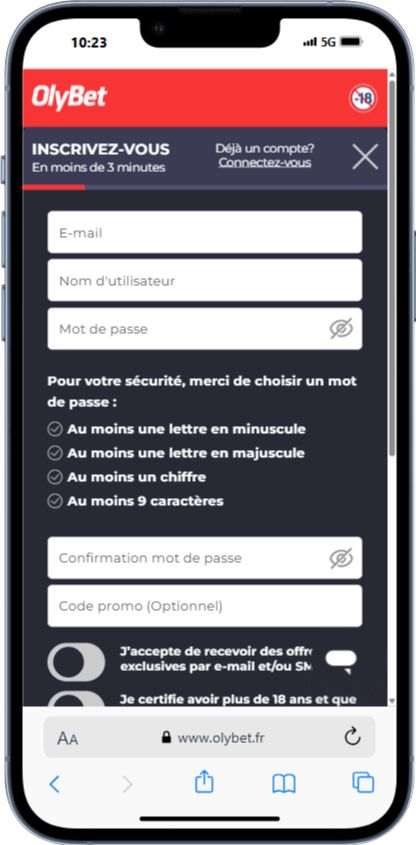 inscription olybet