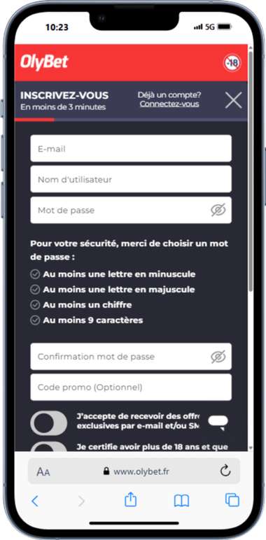 inscription olybet