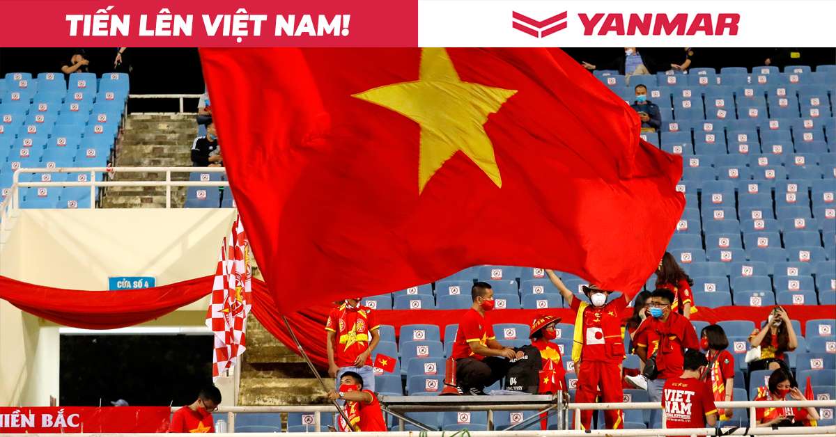 Vietnam fans My Dinh stadium Yanmar banner