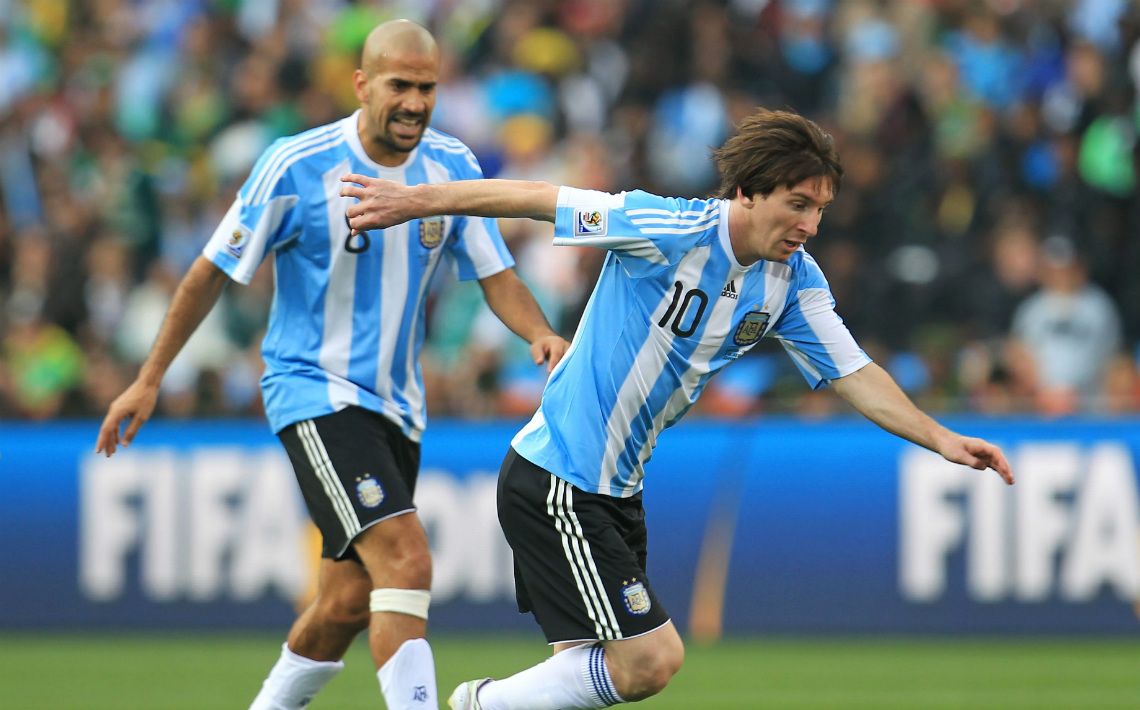 Juan Sebastian Veron Lionel Messi Seleccion argentina
