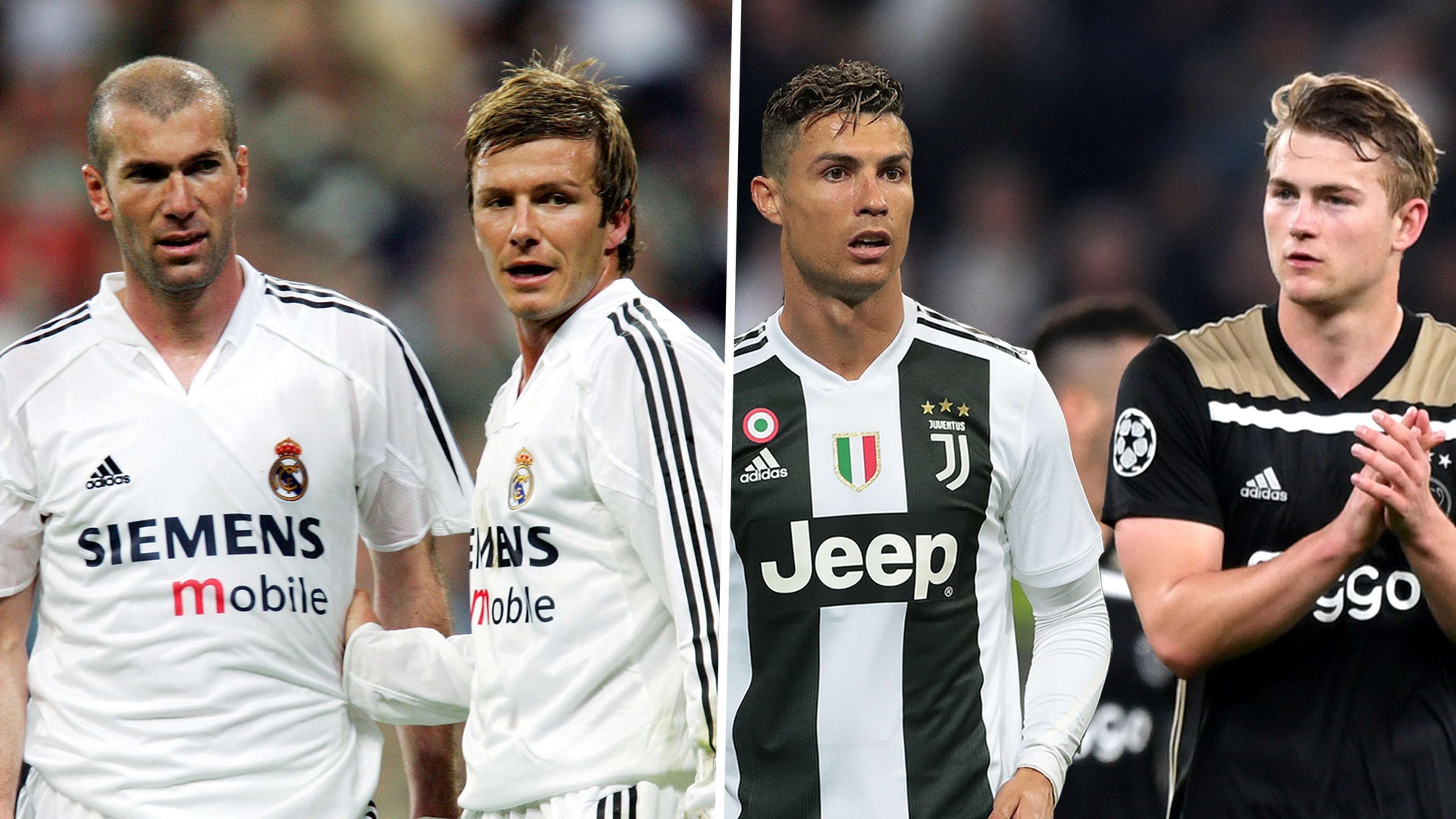 Zidane Beckham Ronaldo De Ligt Galacticos Real Madrid Juventus