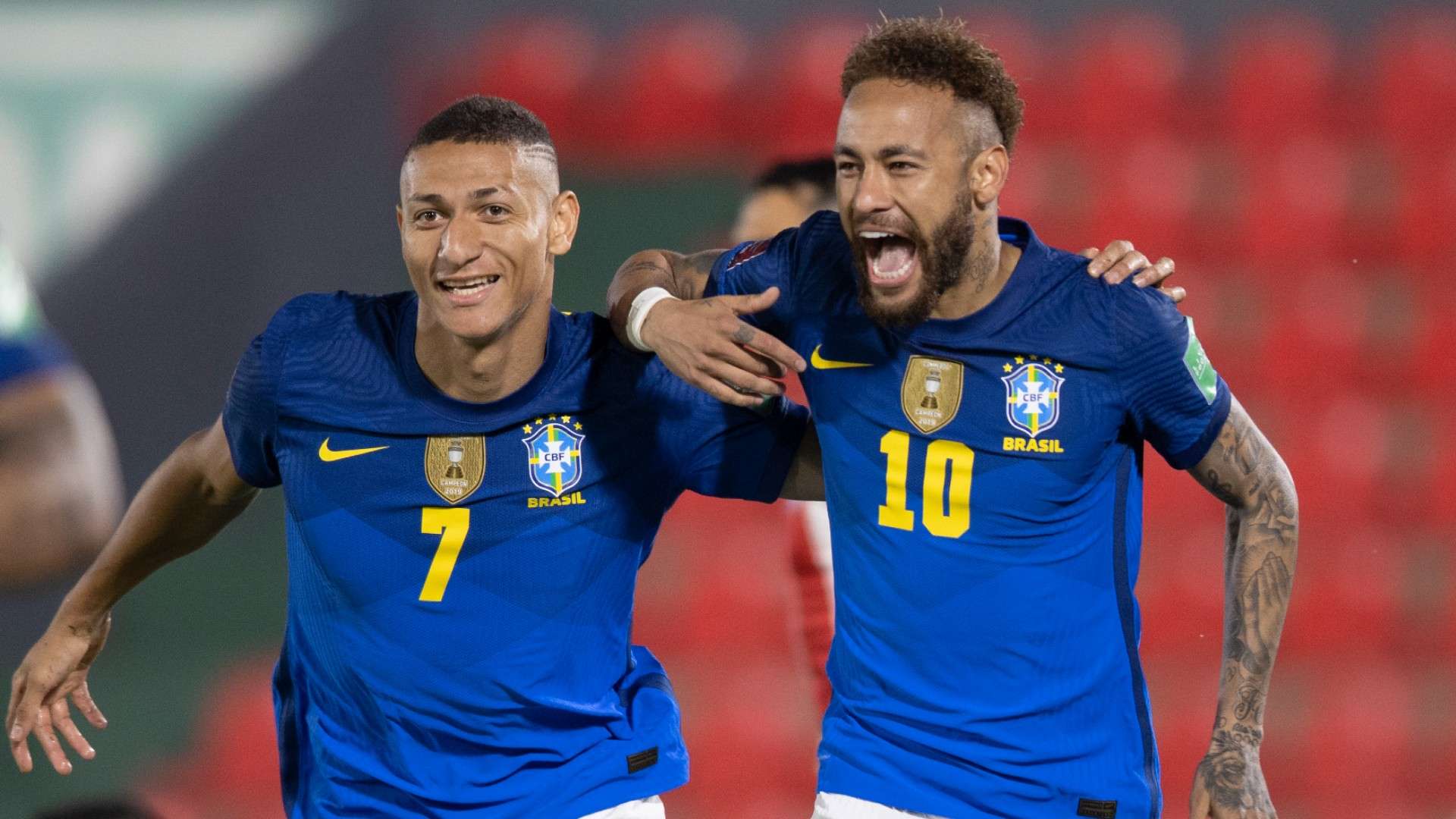 Richarlison Neymar Paraguai Brasil Eliminatórias 08 06 2021