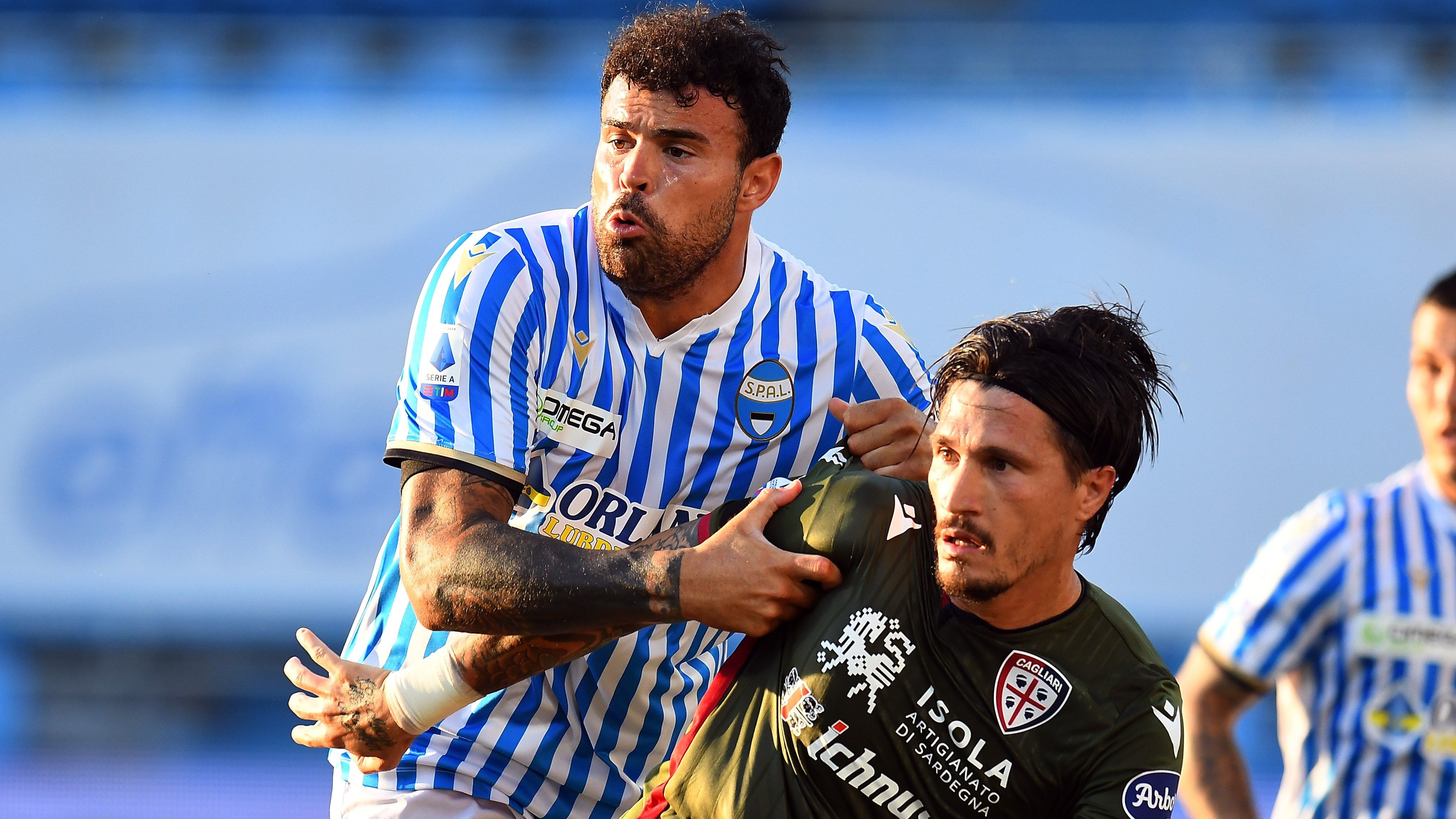 Andrea Petagna Fabio Pisacane SPAL Cagliari Serie A