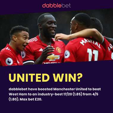 Man United boost WHU graphic