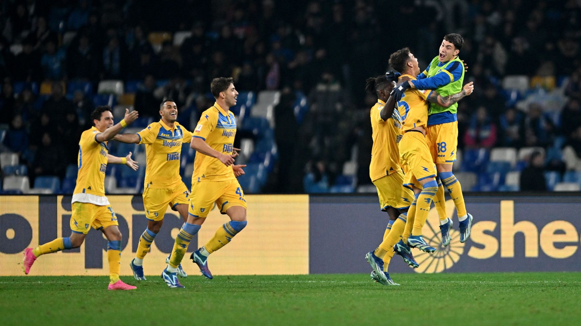 Frosinone esultanza Napoli Coppa Italia