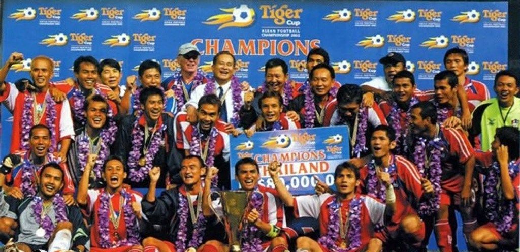 Thailand celebrating their 2002 AFF Cup win