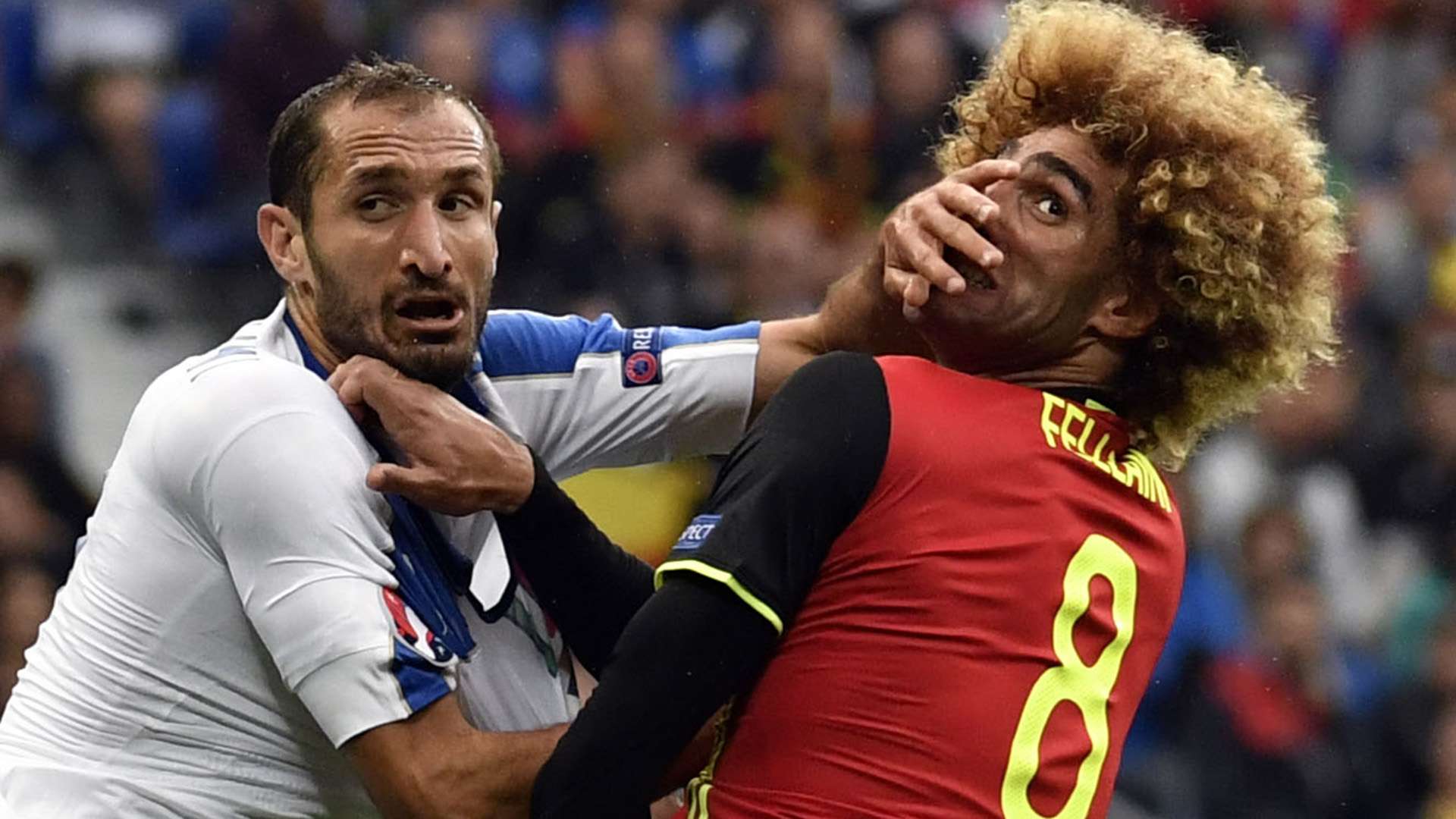 Chiellini Fellaini Belgium Italy Euro 2016