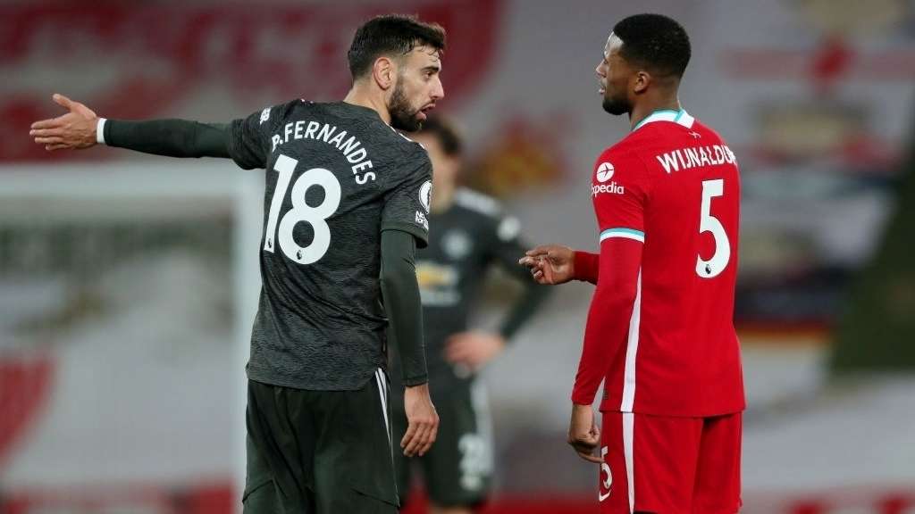 Georginio Wijnaldum Bruno Fernandes Man Utd Liverpool