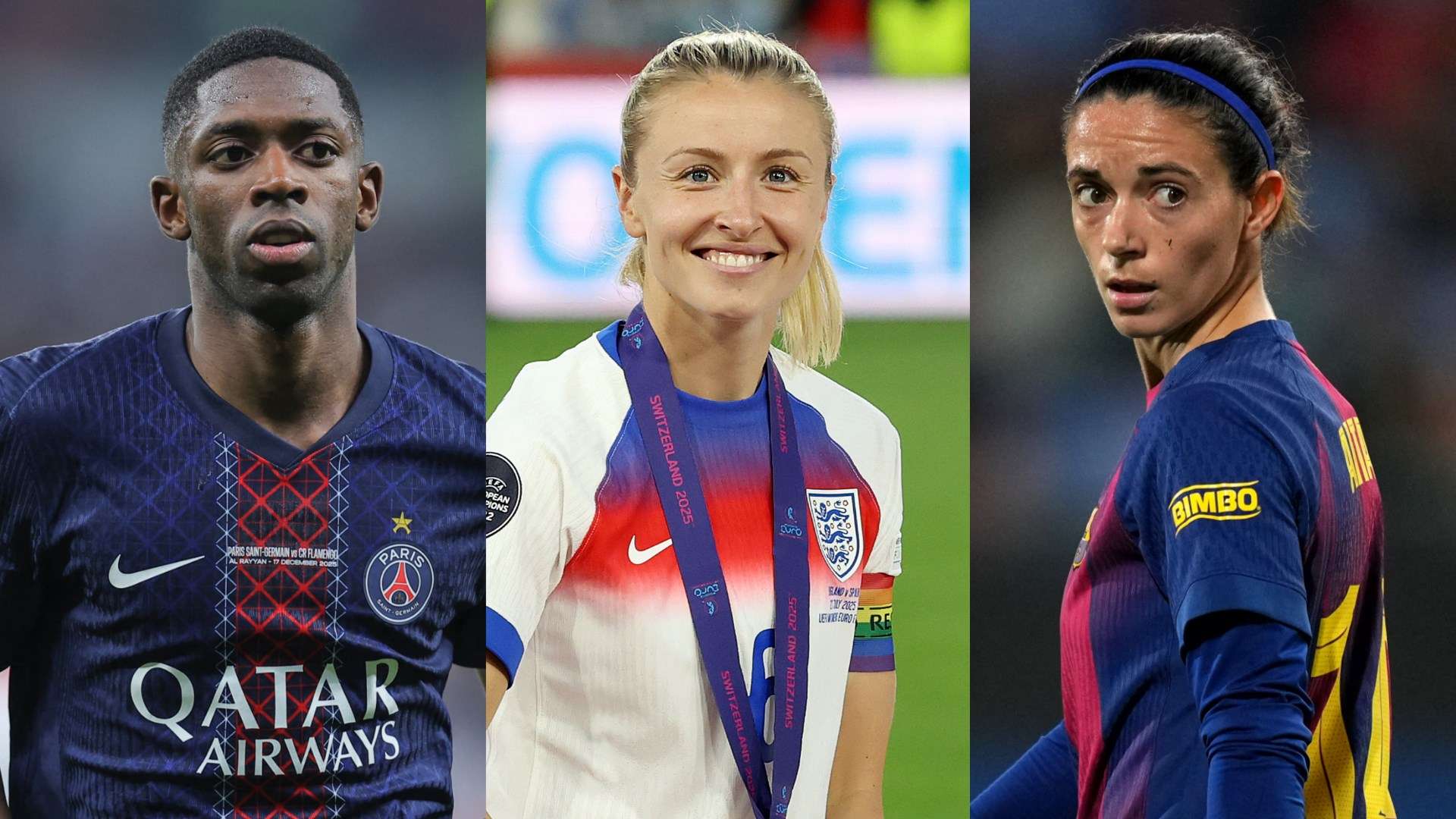Ousmane Dembele Leah Williamson Aitana Bonmati split