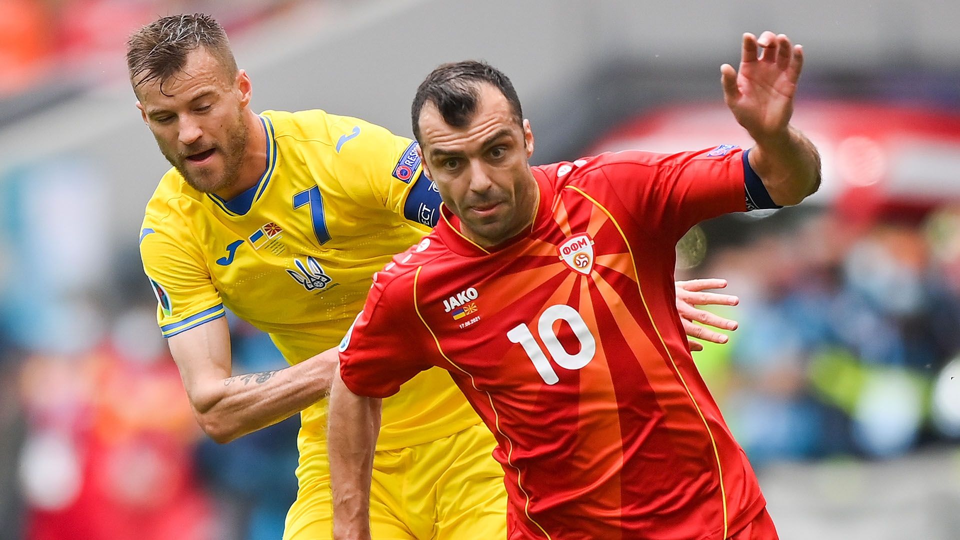 Andriy Yarmolenko Ukraine Goran Pandev Euro 2020