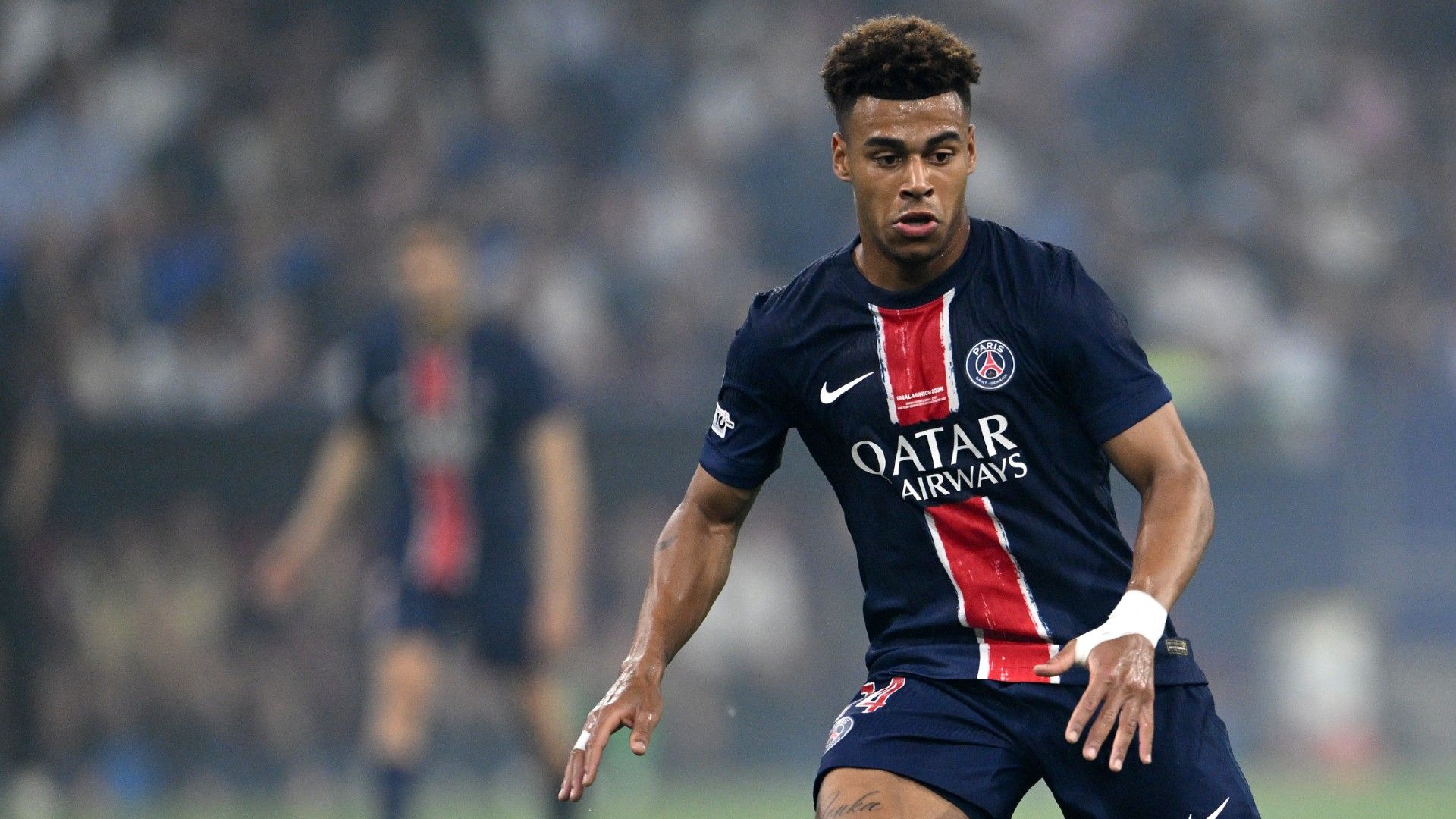 PSG player Desire Doue in action