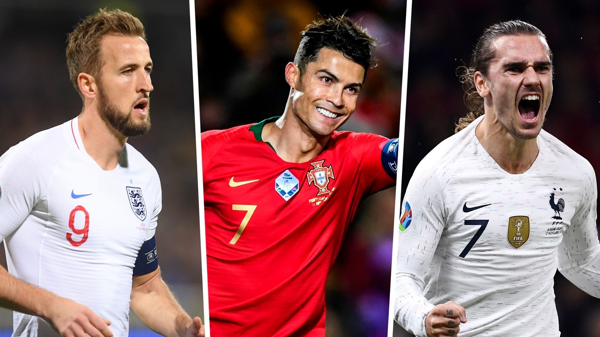 Harry Kane Cristiano Ronaldo Antoine Griezmann GFX
