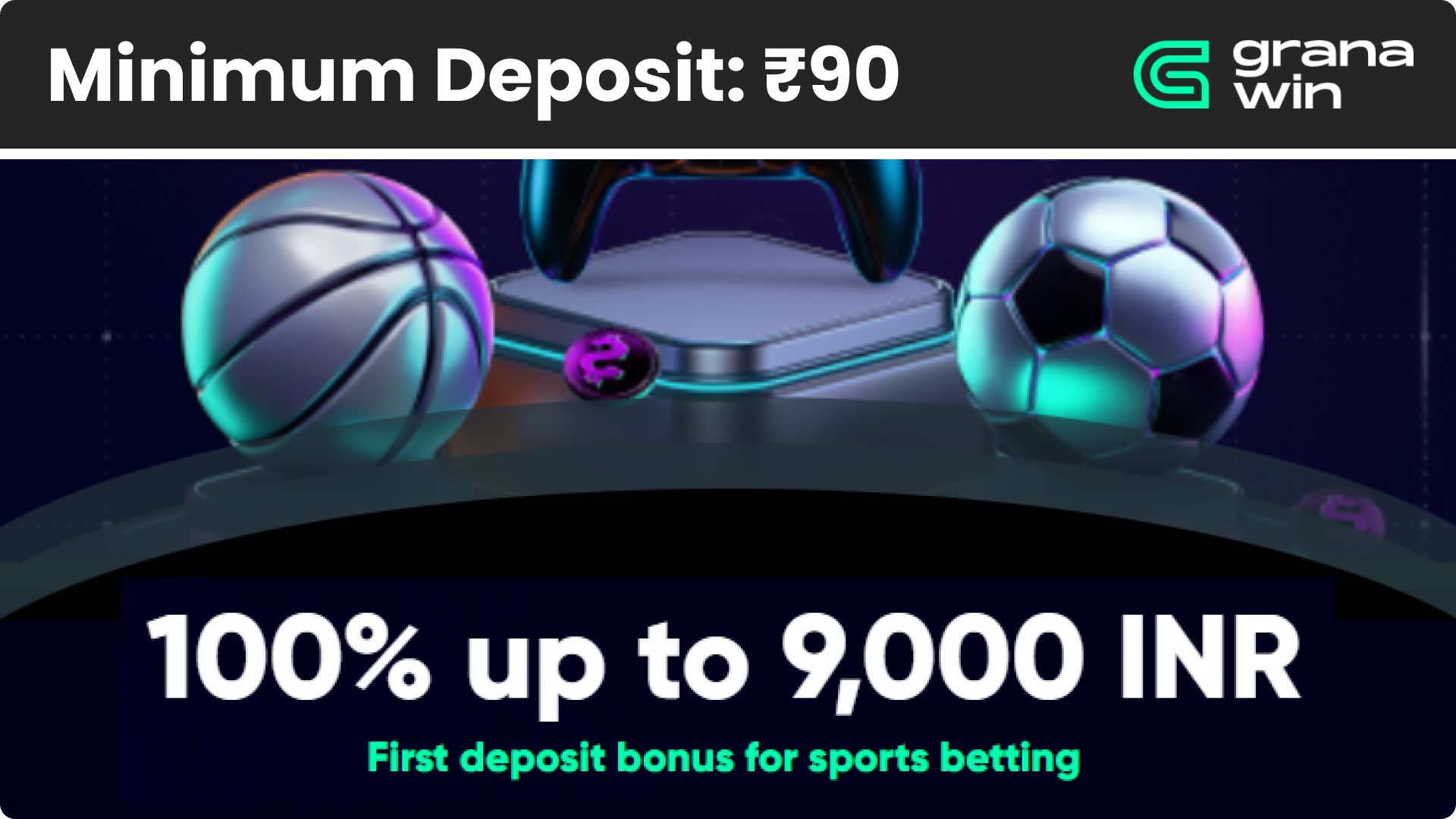 Granawin Welcome Bonus Banner With Minimum Deposit