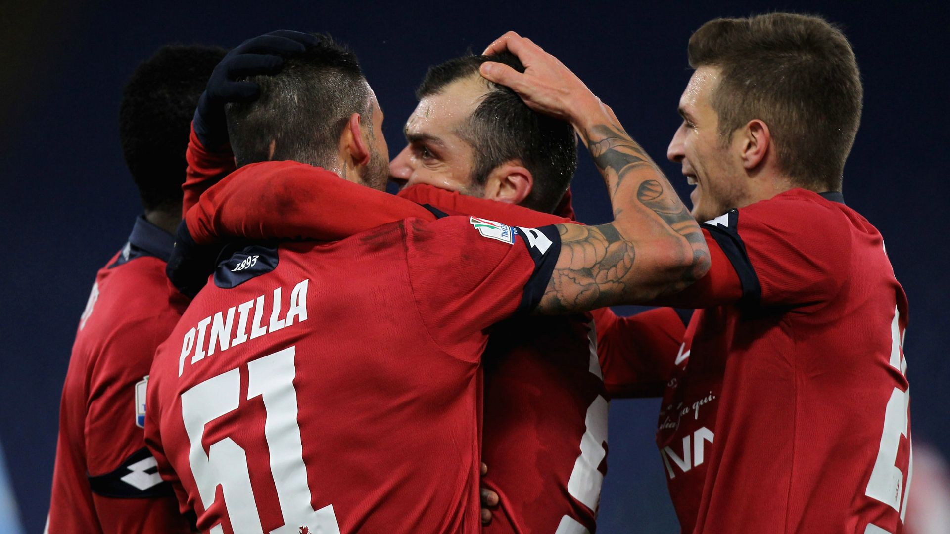Genoa celebrating Serie A
