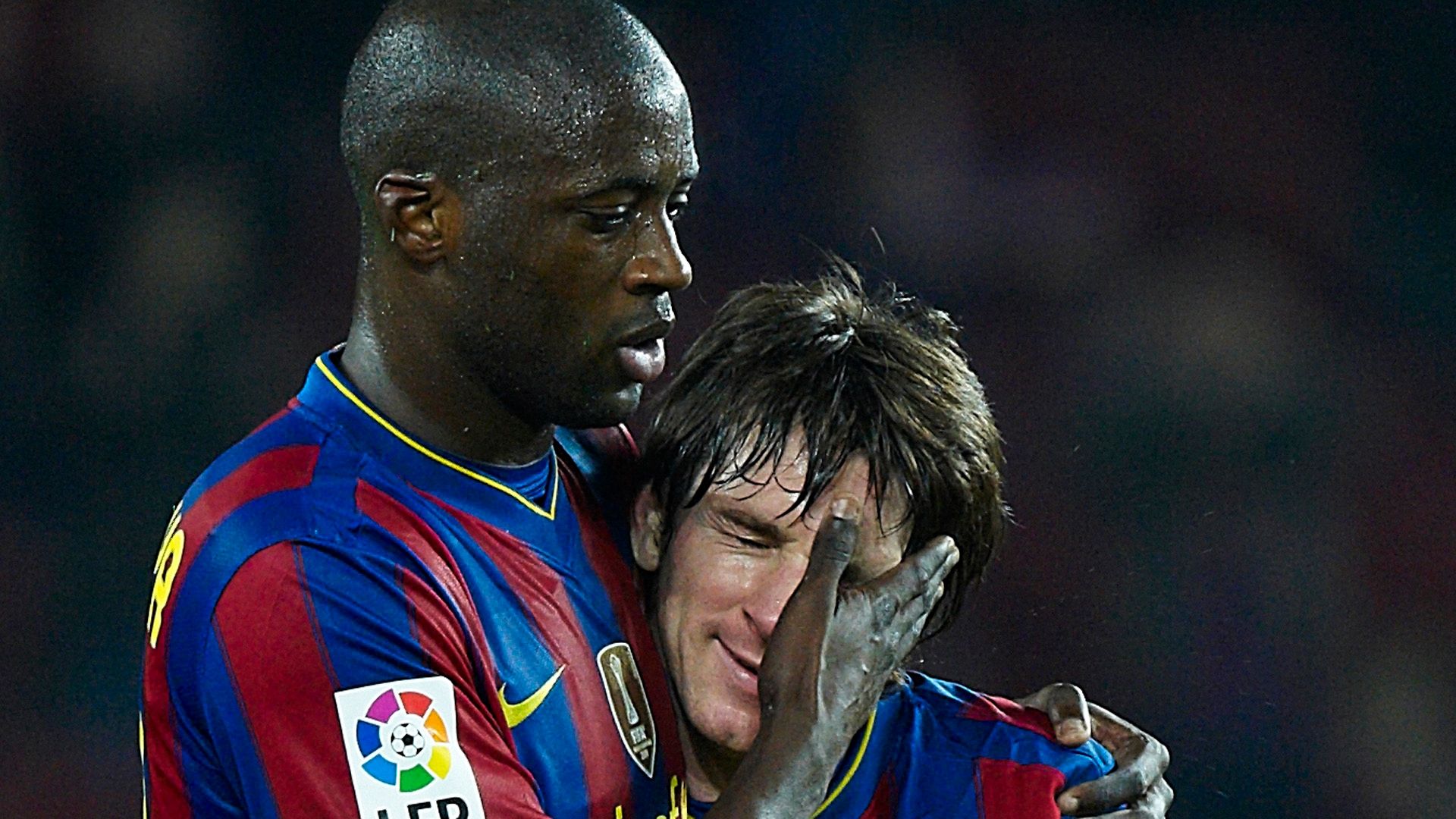 Yaya Toure Lionel Messi Barca 2010