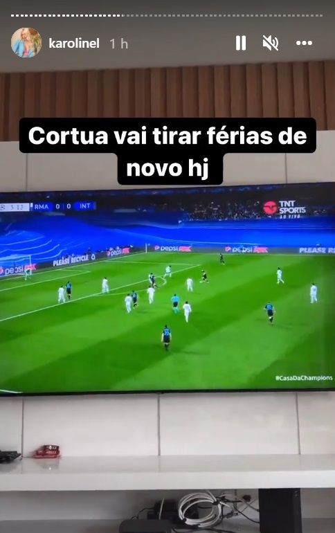 Cortuá namorada militão Courtois jogo Real Madrid