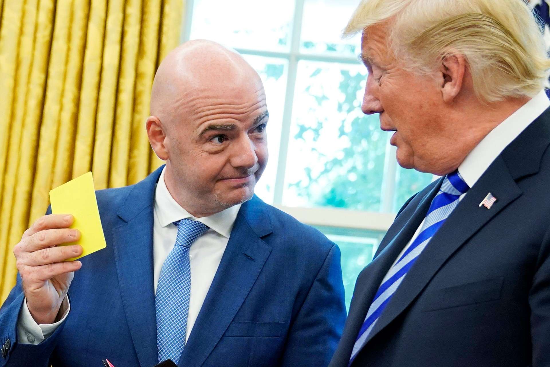 Trump Infantino Yellow Card