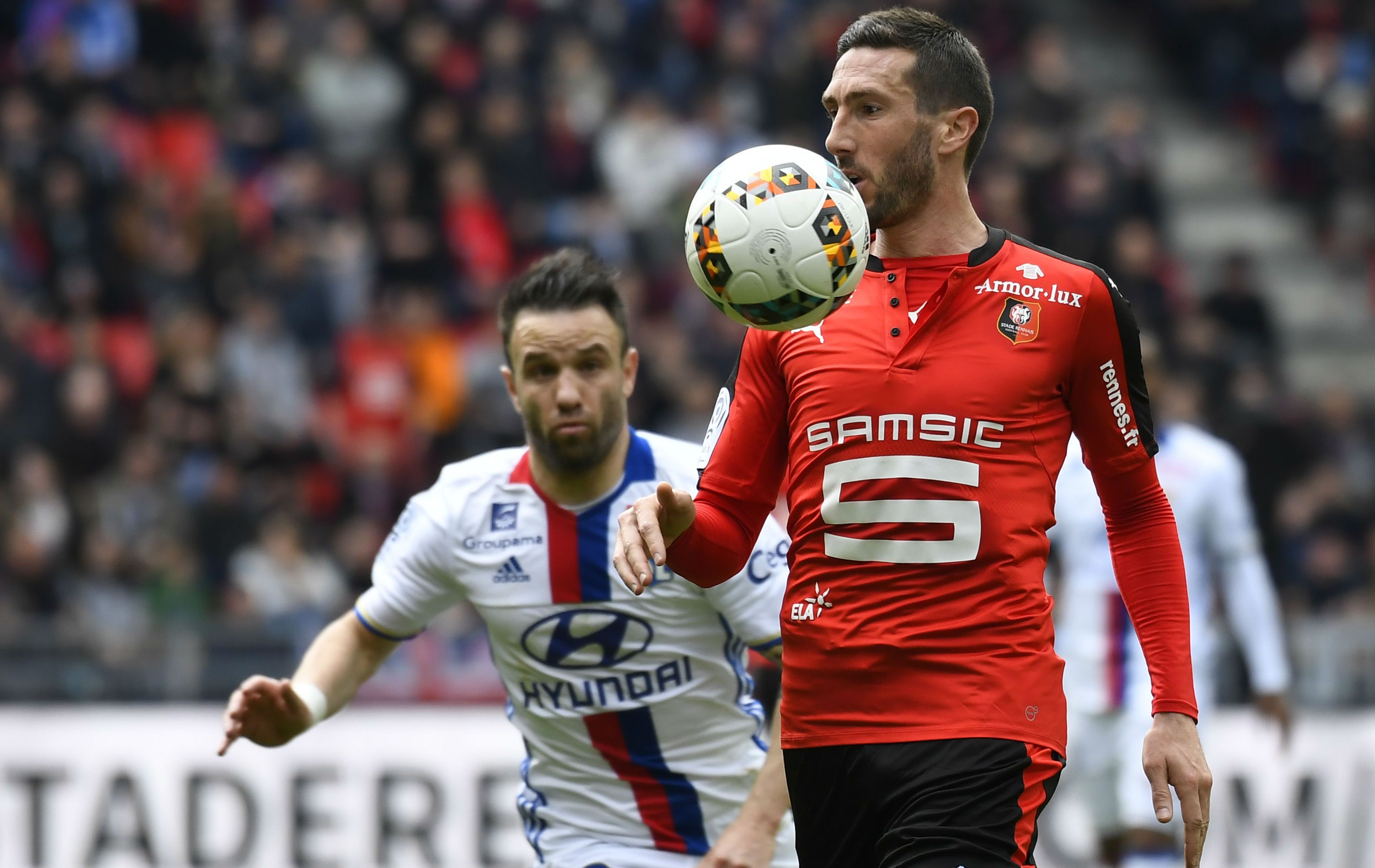 Morgan Amalfitano Mathieu Valbuena Rennes Lyon Ligue 1 02042017