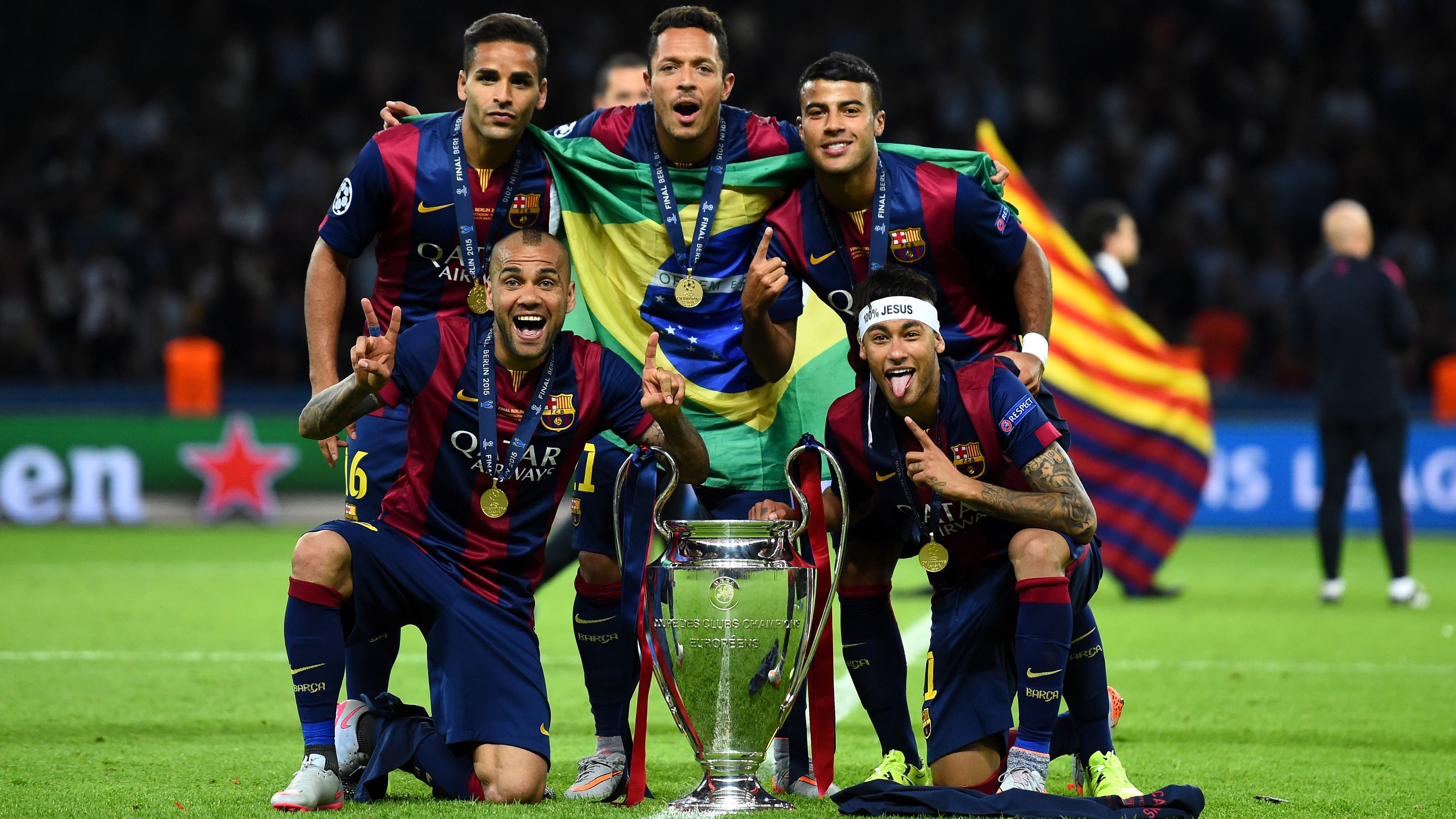 Douglas Neymar Dani Alves Adriano Rafinha Barcelona