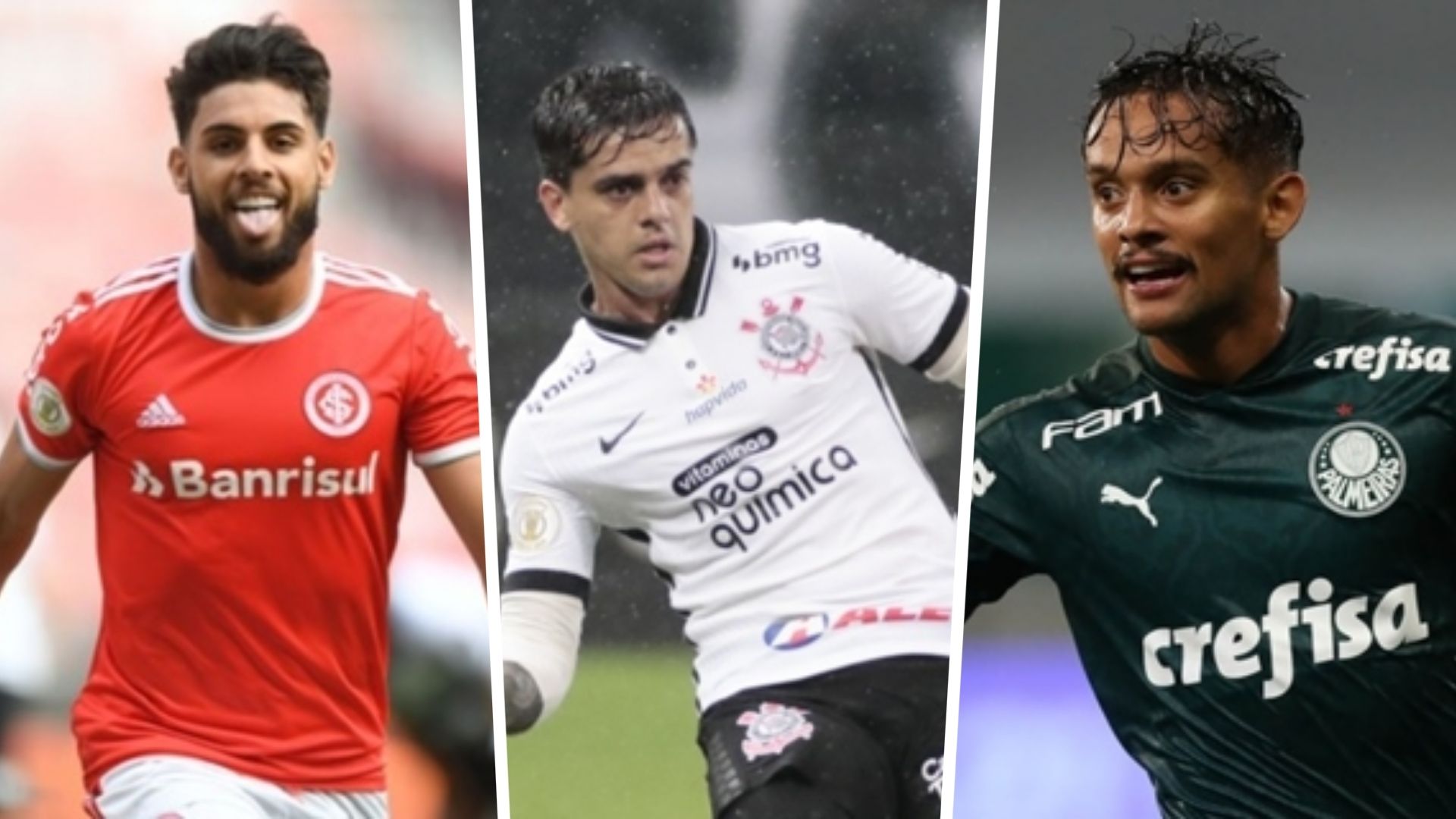 Yuri Alberto Internacional, Fagner Corinthians, Gustavo Scarpa Palmeiras