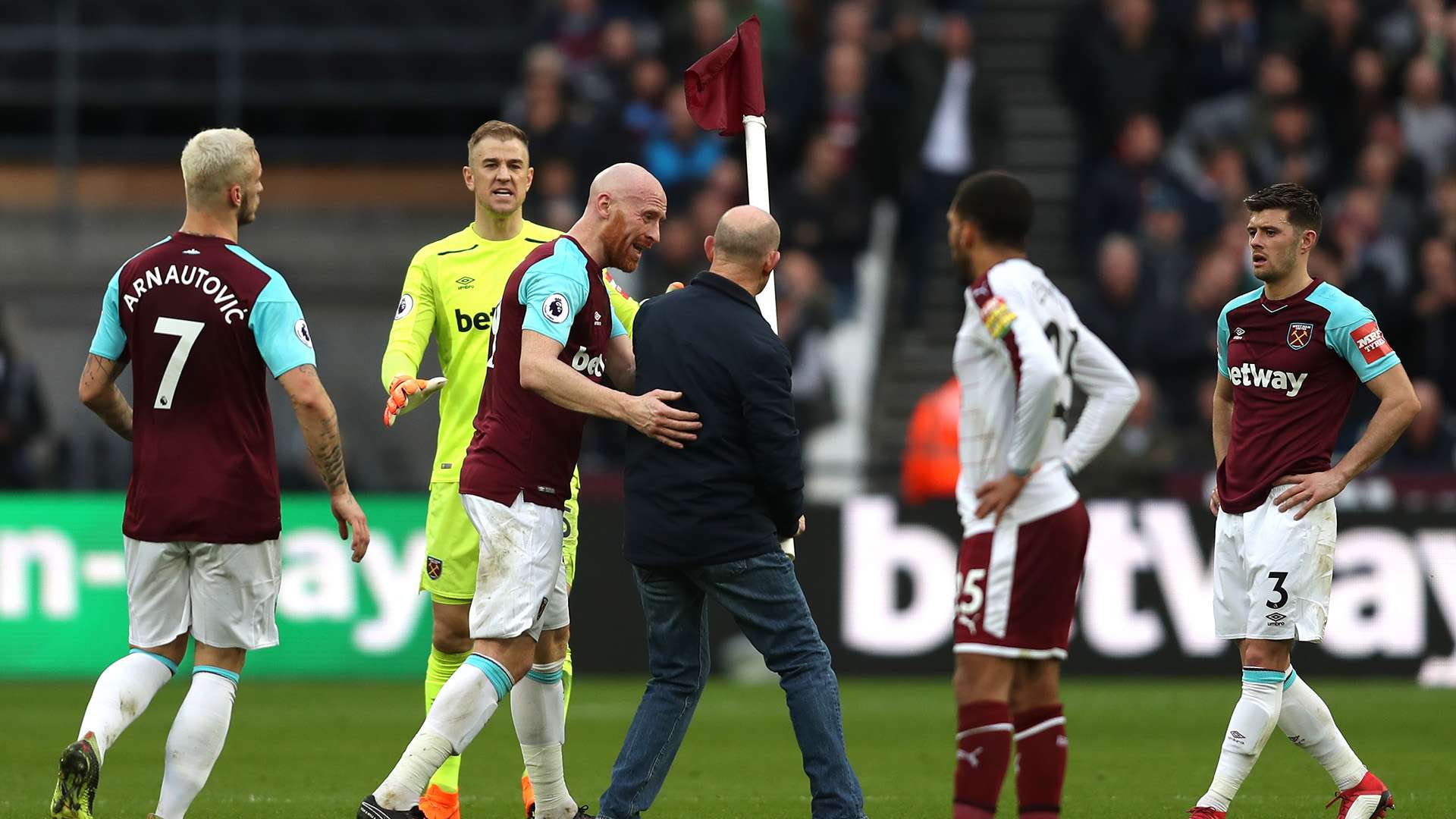 West Ham pitch invasion Burnley Premier League