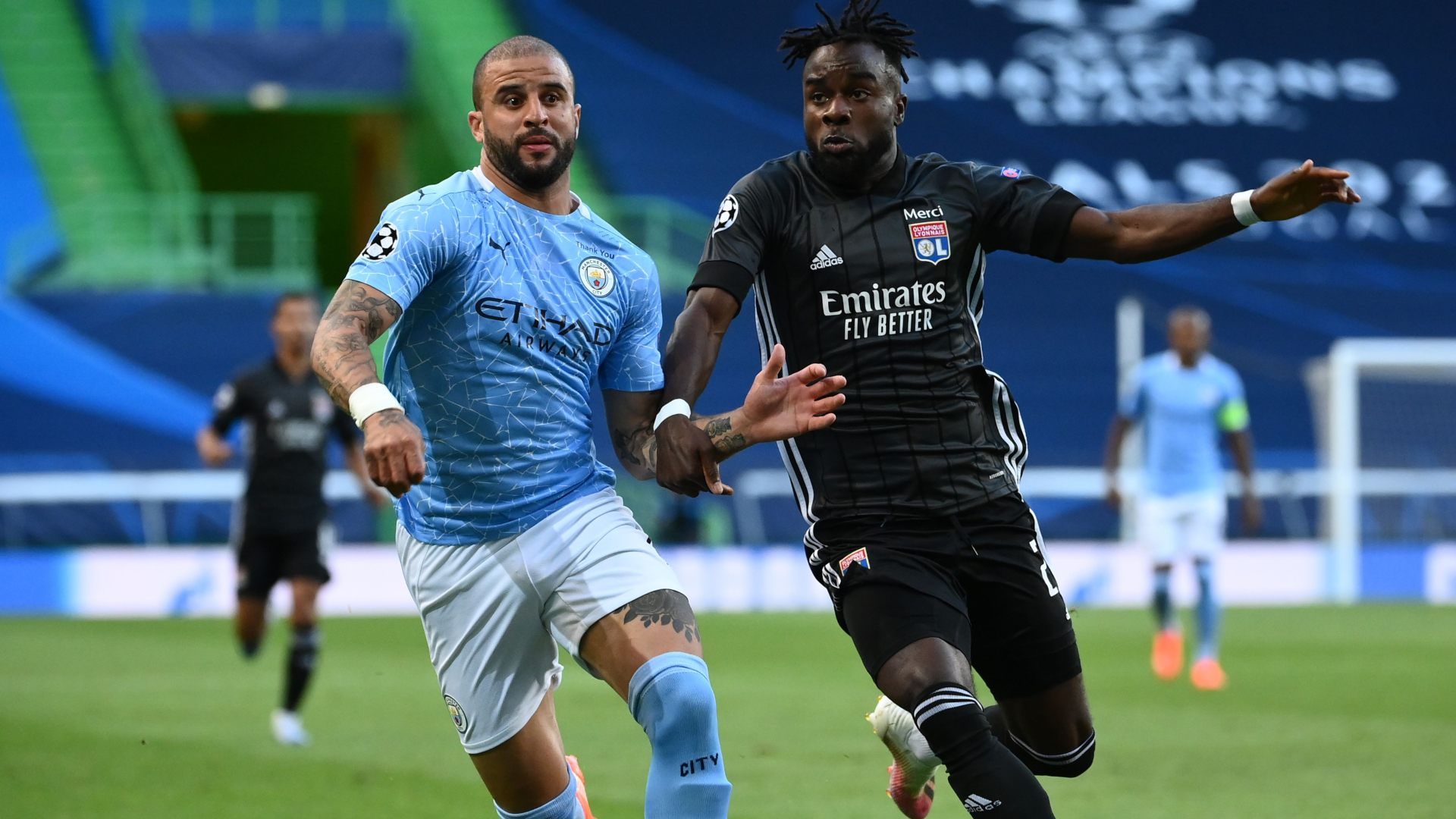 Maxwel Cornet Kyle Walker Manchester City Lyon Champions League 15082020