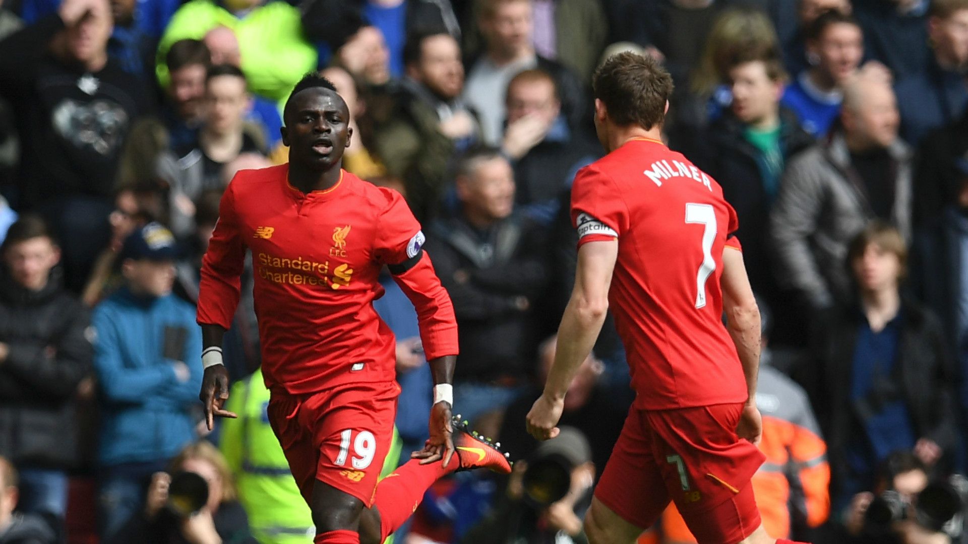 Sadio Mane James Milner Liverpool Premier League