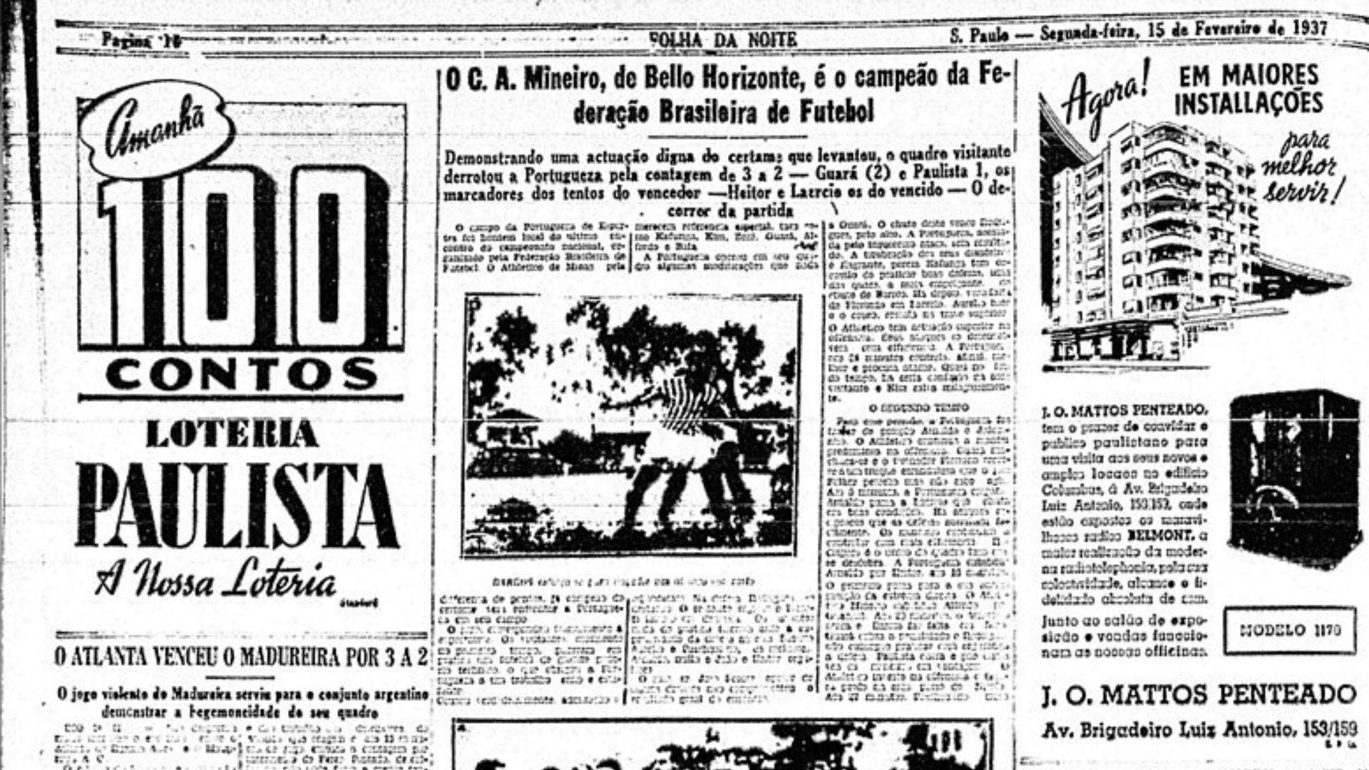 Folha de São Paulo de 1937