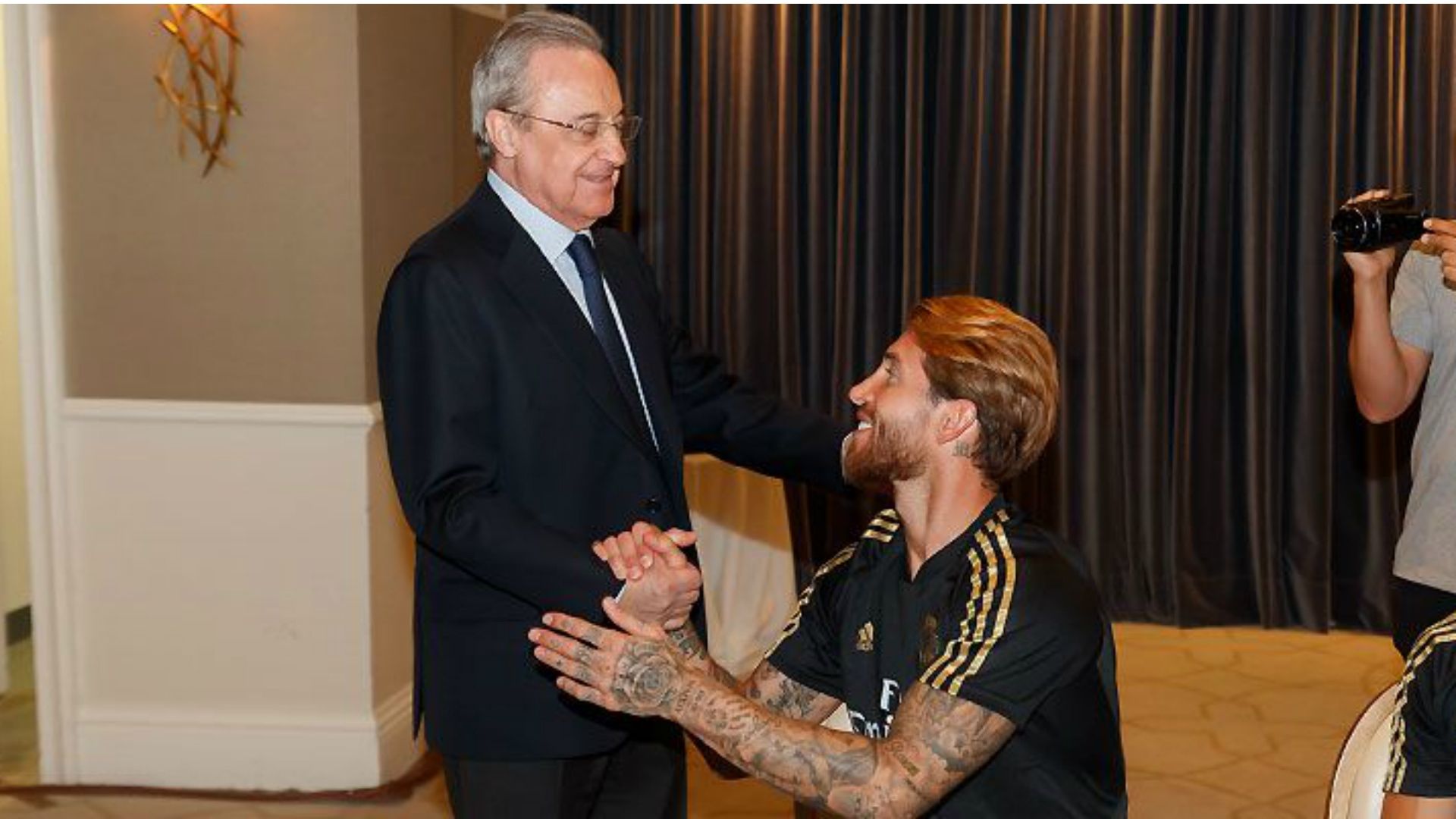 Florentino Pérez y Sergio Ramos, en Montreal