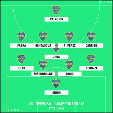 Jara volante central Boca vs. Defensa Campeonato 2016