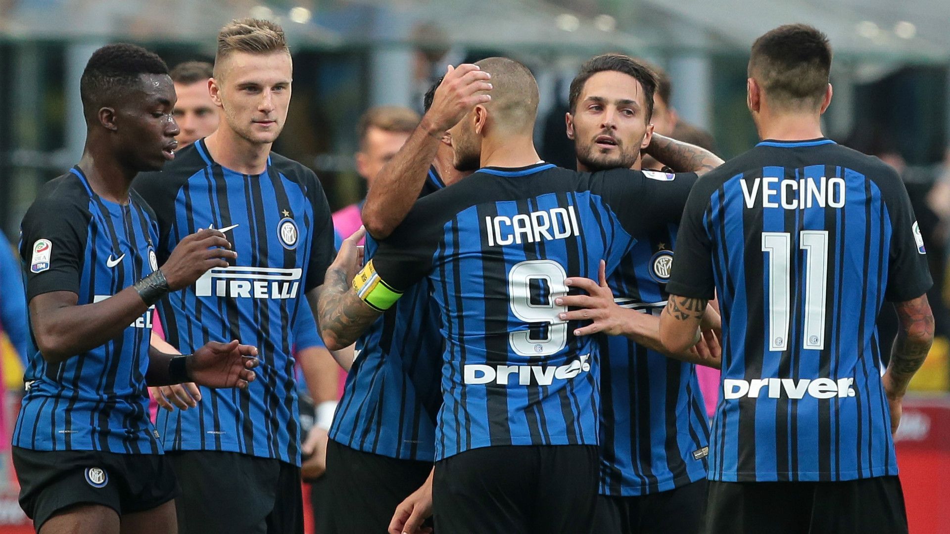 Inter celebrating, Serie A, 24092017