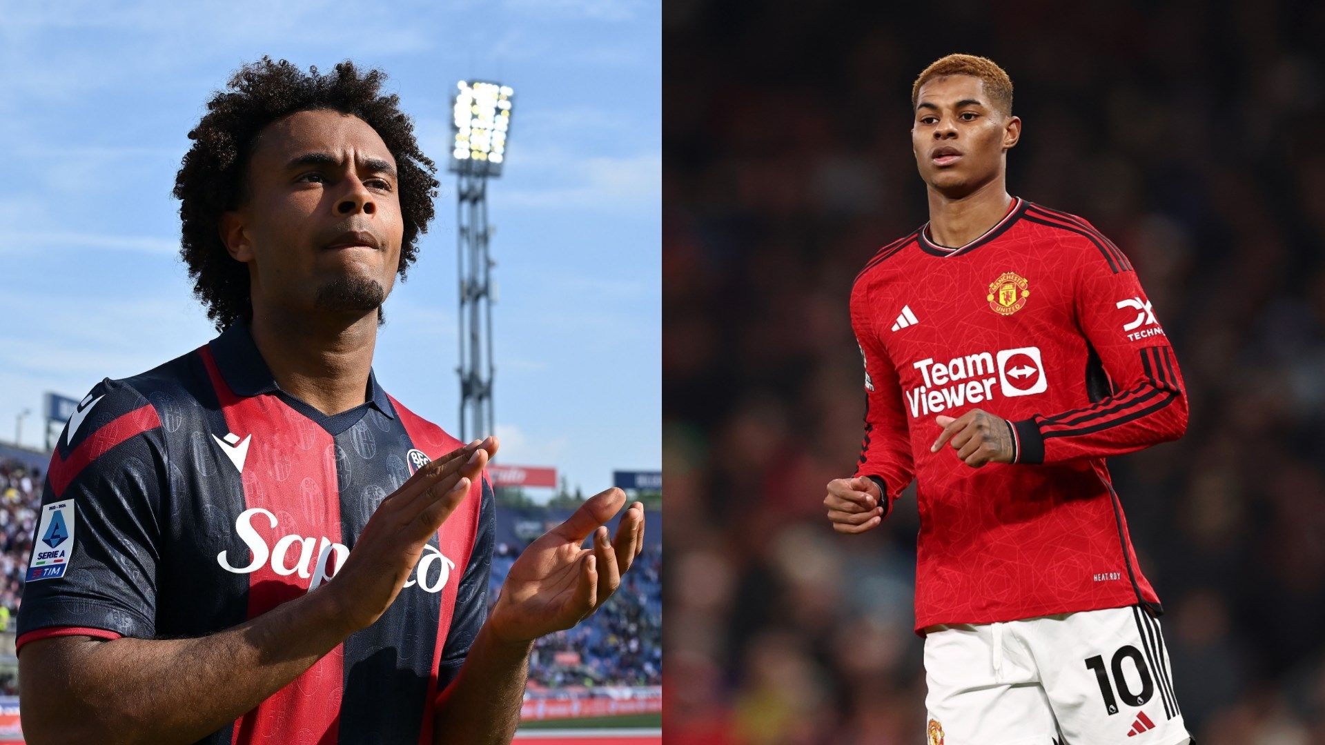 Joshua Zirkzee and Marcus Rashford