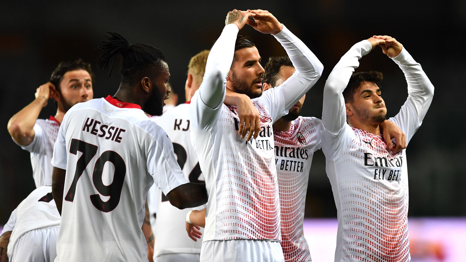 Theo Hernandez Torino Milan celebrating Serie A