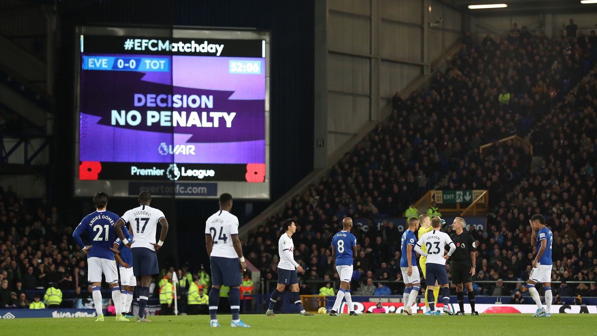 VAR Everton Tottenham 2019-20