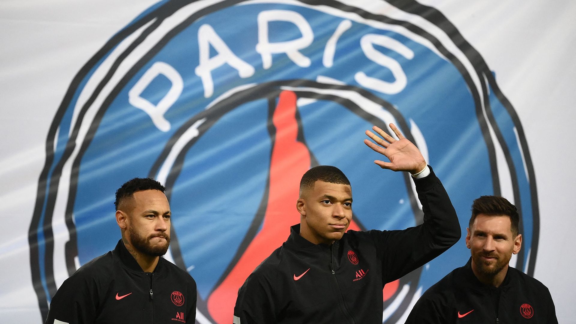 Neymar Kylian Mbappe Lionel Messi PSG 2021-22
