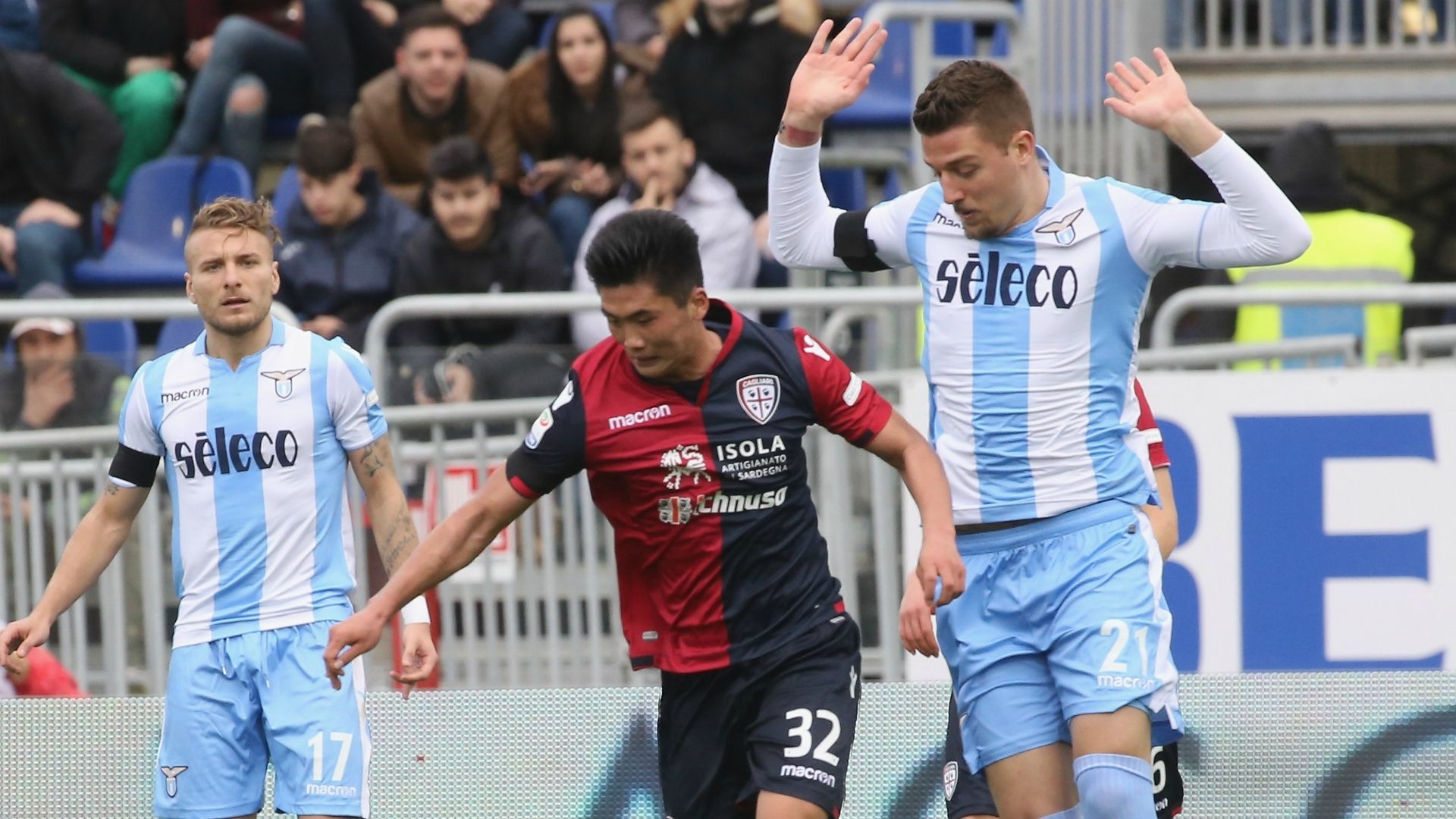 Kwang-Song Han Sergej Milinkovic-Savic Ciro Immobile Cagliari Lazio Serie A 03112018