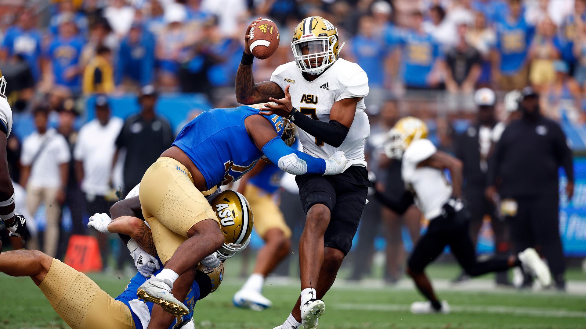 Myles Crawley #7 of the Alabama State Hornets