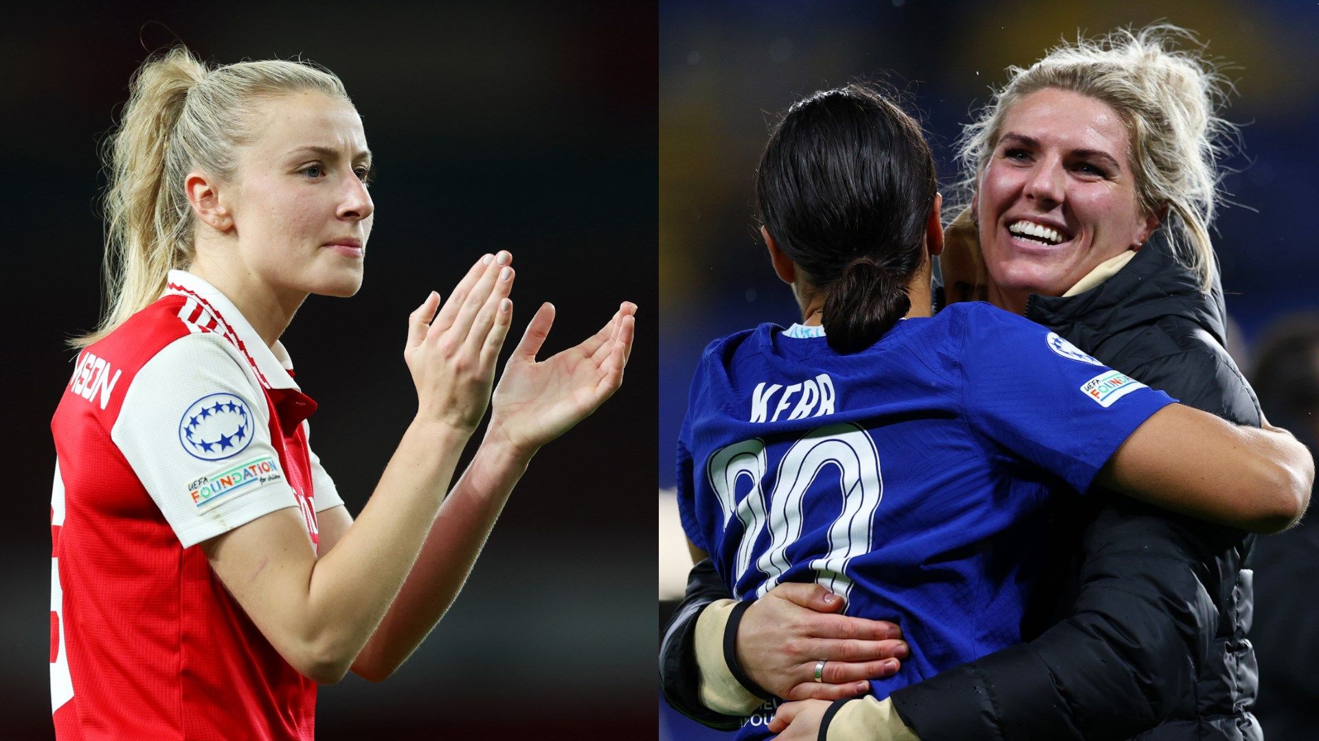 Leah Williamson Millie Bright Sam Kerr Arsenal Chelsea Champions League 2022-23 GFX
