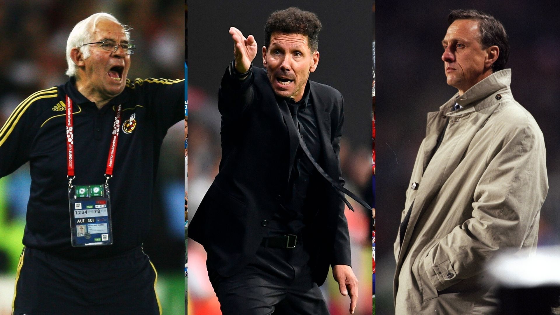 Luis Aragonés, Cholo Simeone y Johan Cruyff