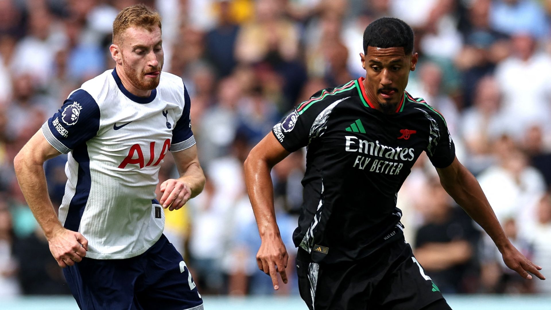 William Saliba Dejan Kulusevski Tottenham Arsenal 2024-25