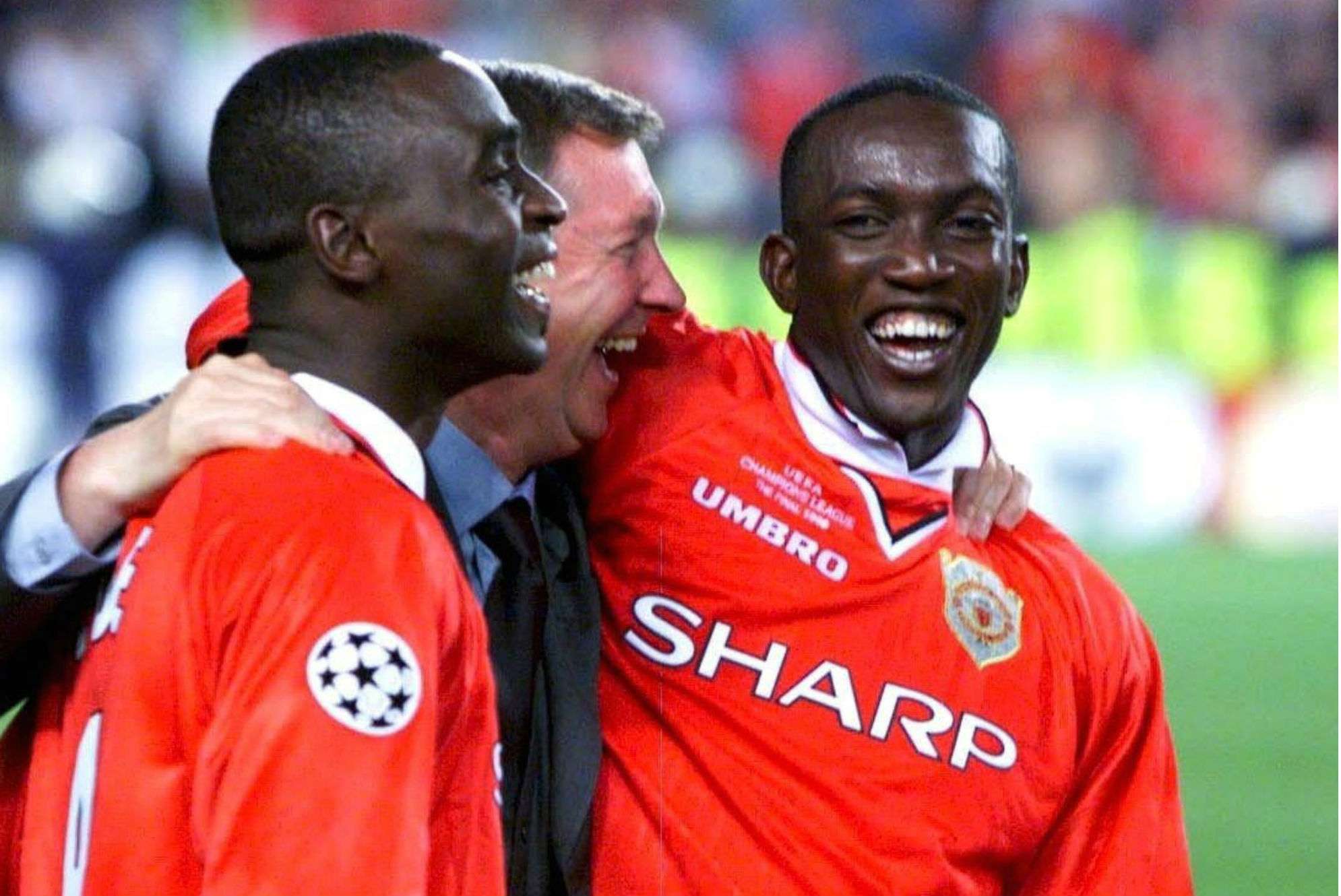 Andrew Cole, Sir Alex Ferguson, Dwight Yorke, Manchester United