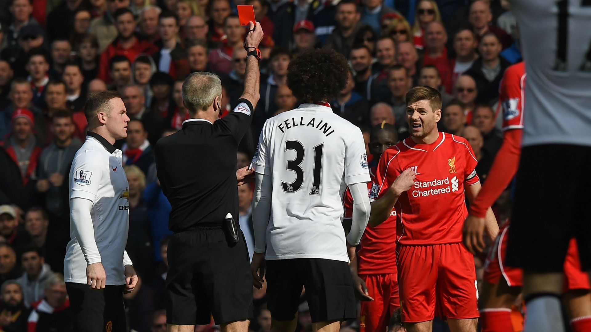 Martin Atkinson Steven Gerrard Liverpool Manchester United 2015