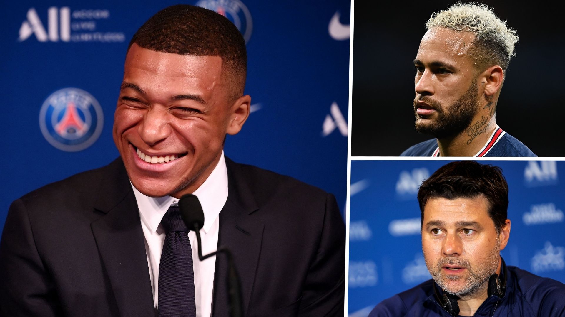 Kylian Mbappe Neymar Mauricio Pochettino PSG