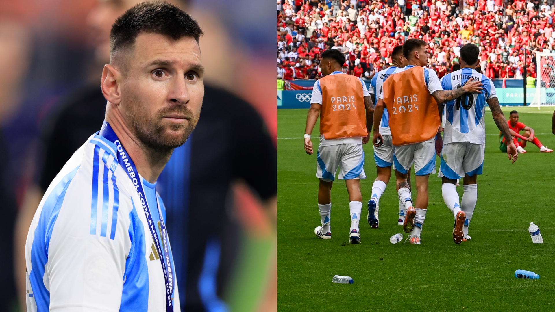lionel-messi-posts-cryptic-response-after-watching-argentina-s-olympics-opener-against-morocco-descend-into-chaos-as-late-equaliser-leads-to-crowd-trouble-suspension-and-amp-var-drama-or-goal-com-india