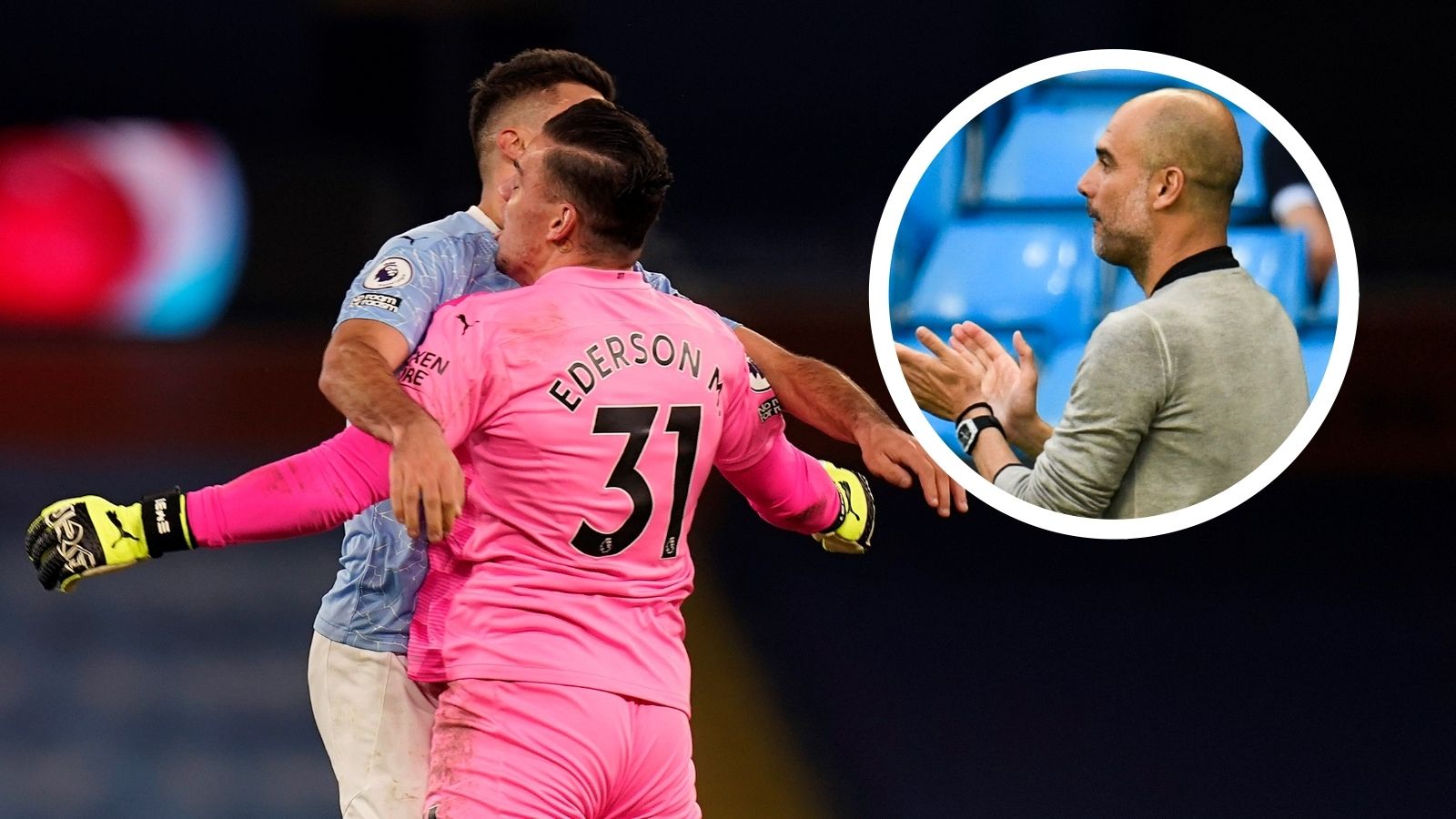 Ederson Ruben Dias Pep Guardiola Manchester City GFX