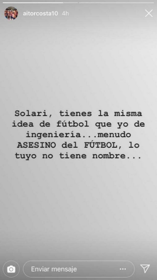 Aitor Costa Instagram story, Isco