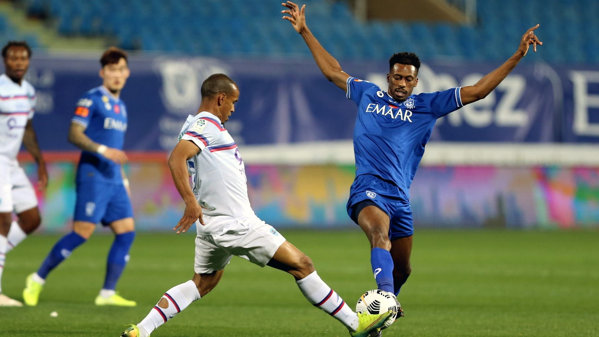 Mohamed Kanno (R) Abdulrahman Al Barakah (L) Al Hilal Abha SPL 04 February 2021