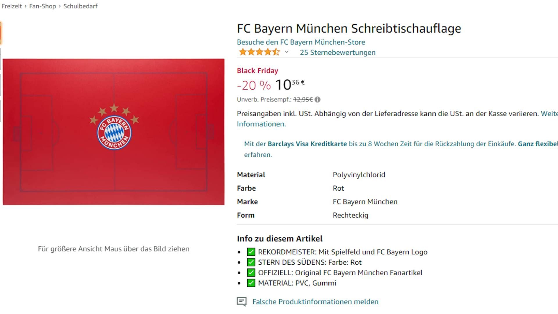 FC Bayern Schreibtischauflage