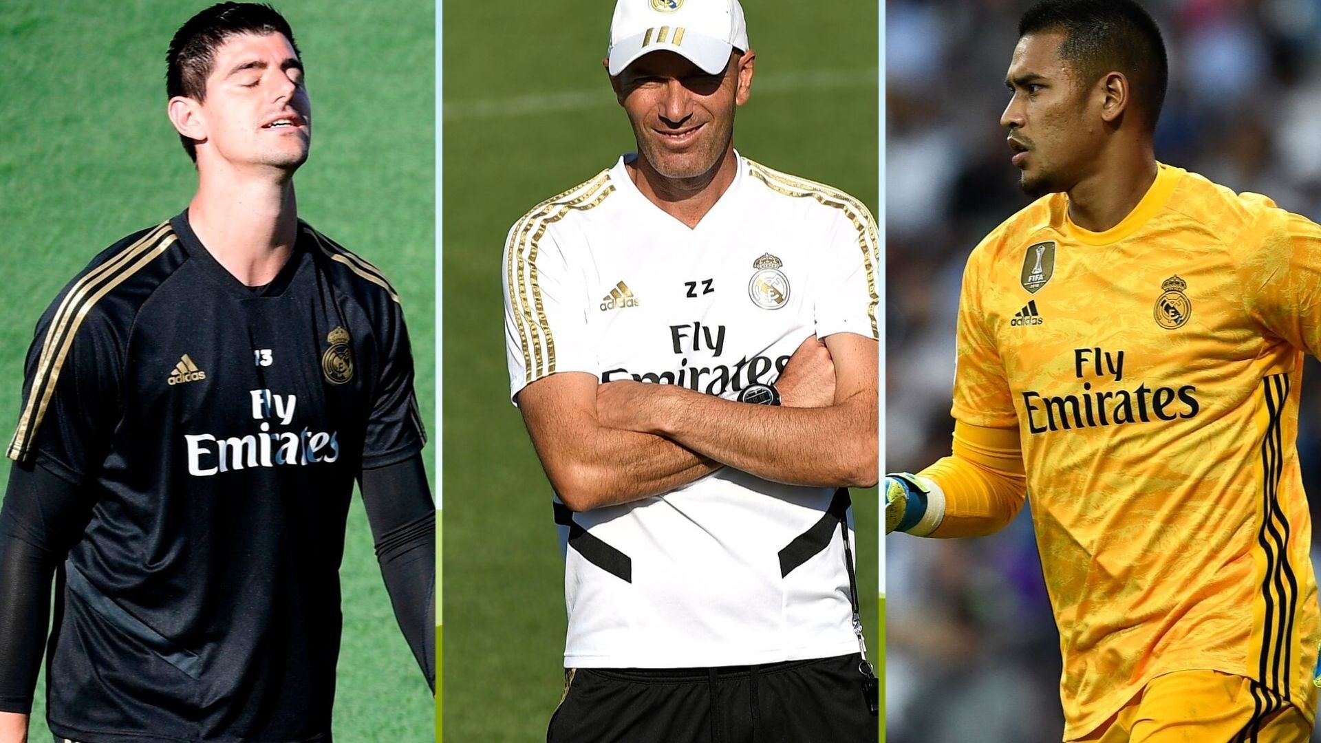 Courtois, Zidane y Areola, Real Madrid